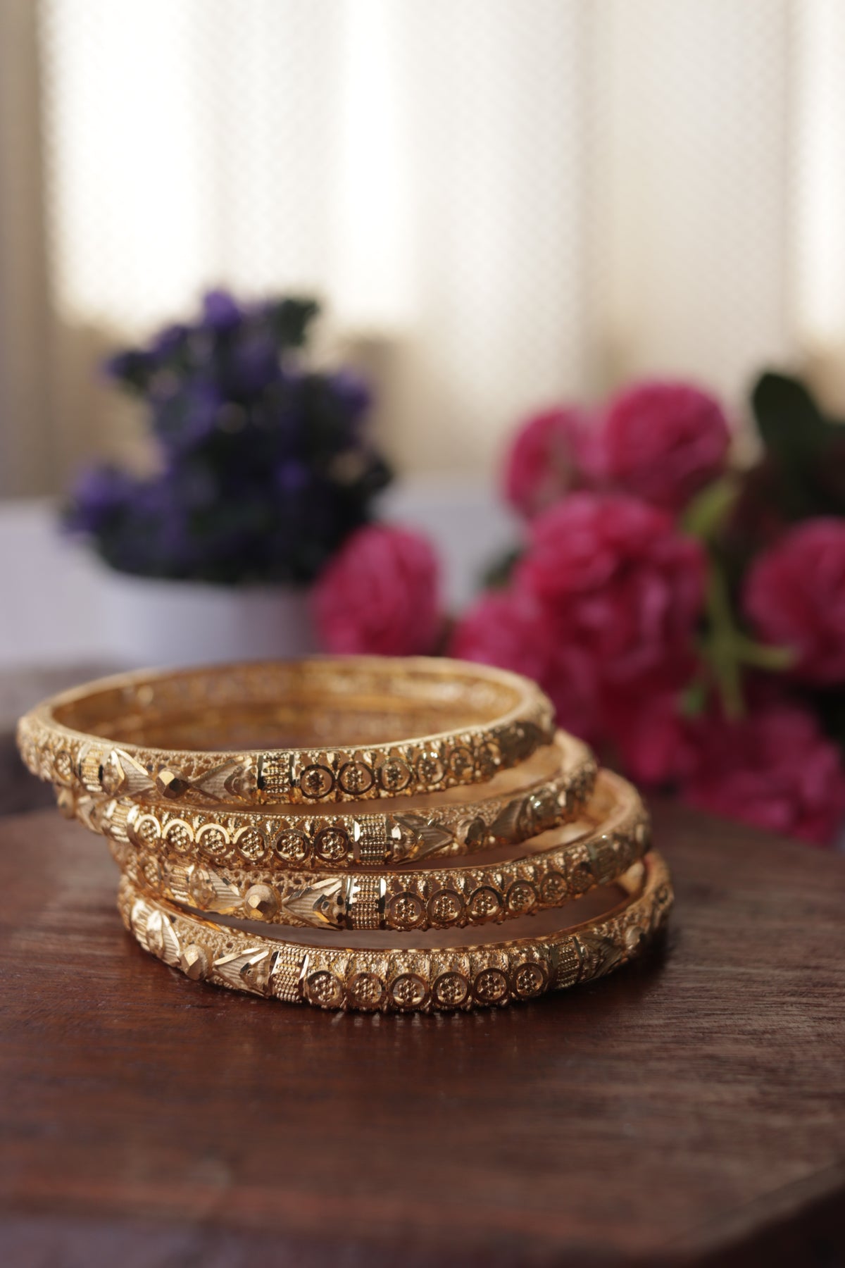 Gold Plated Traditional bangles Set of 4