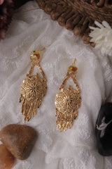 Gold Plated Floral Jhumka Earrings