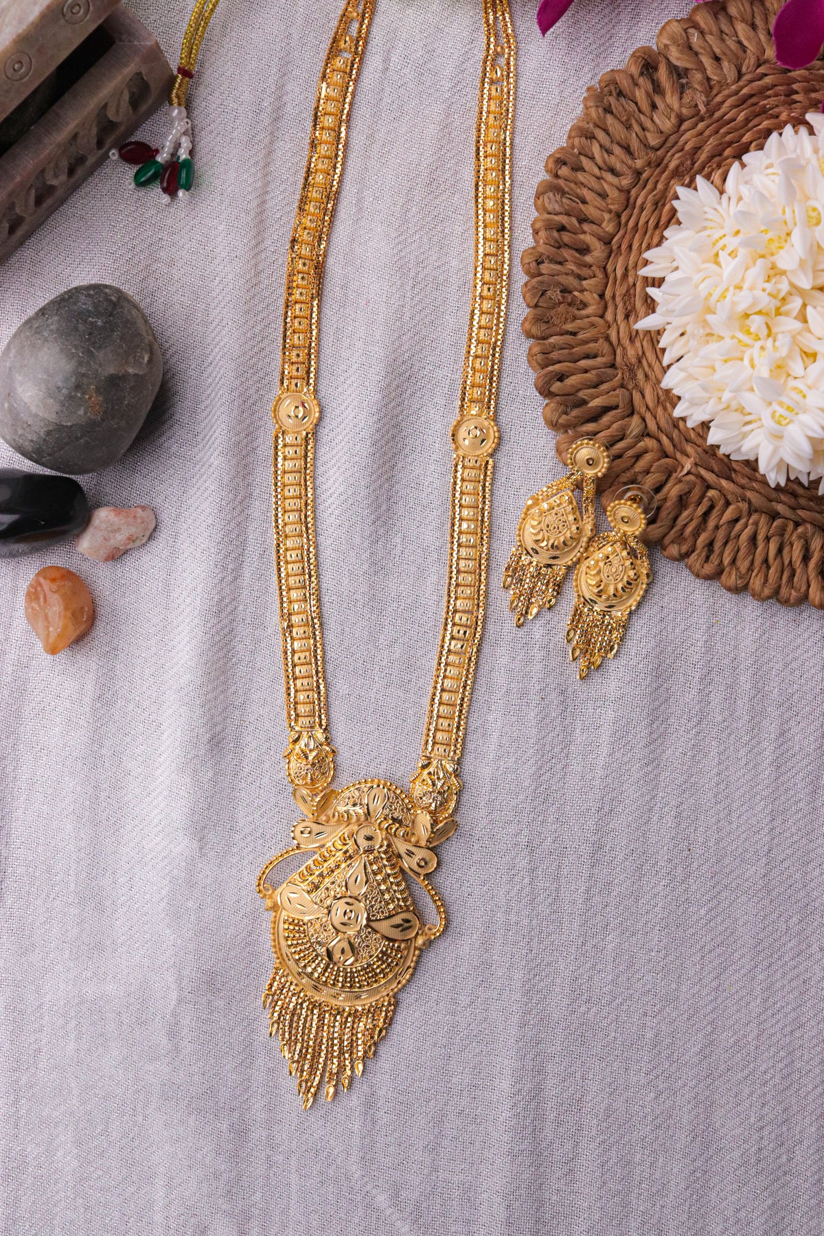 Gold Plated Bridal Long Necklace