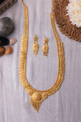 Traditional Design Gold Plated Long Necklace