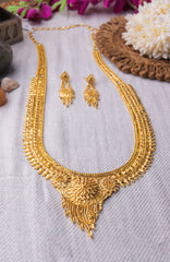 Traditional Design Gold Plated Long Necklace