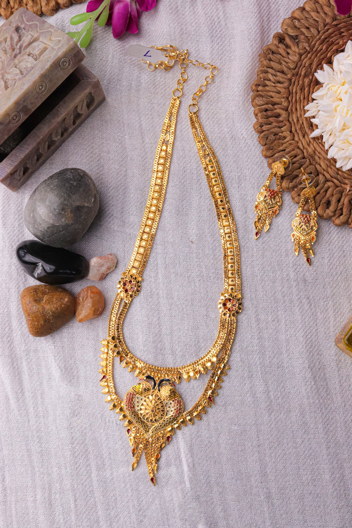 Gold Plated Meenakari Design Long Necklace